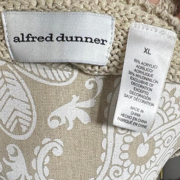 Alfred Dunner Coastal Grandma Core Blue Beige and White Sweater Preppy Vintage - Picture 6 of 6